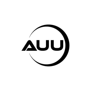AUU letter logo design in illustration. Vector logo, calligraphy designs for logo, Poster, Invitation, etc.