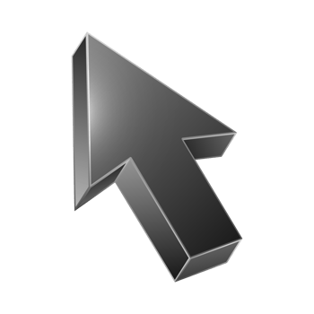 3d computer mouse cursor. Black arrow icon. png