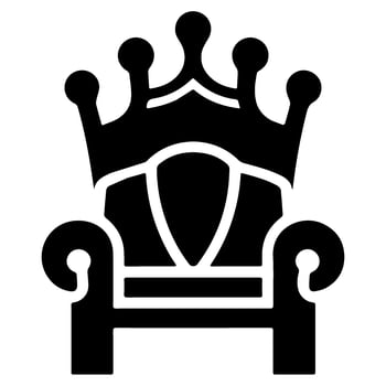 Throne icon vector glyph royal style furniture