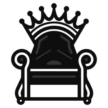 Throne icon vector glyph royal style furniture