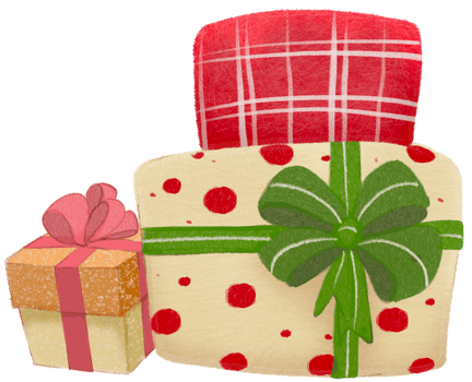 Cartoons character cute gift box clipart graphic hand printing png