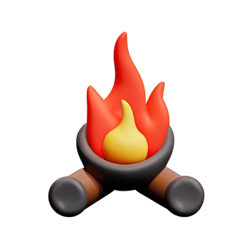 3d campfire icon png