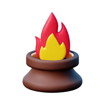 3d campfire icon png