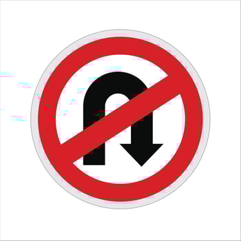 U Turn Sign Vector Art