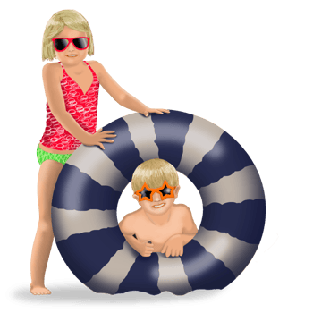 Children's holiday, on the beach. png