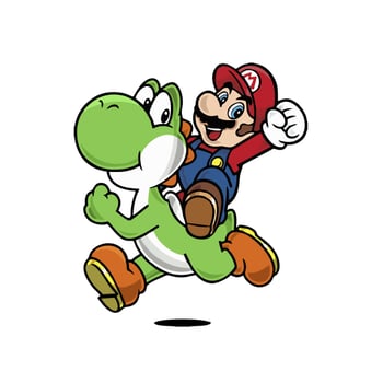 illustration of characters in super mario in vector cartoon fashion