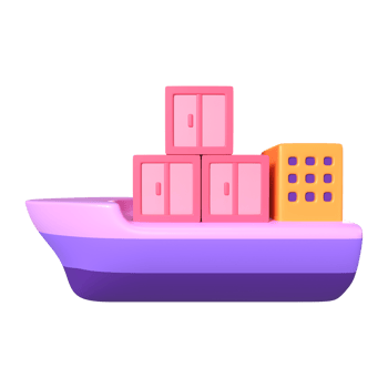 Cargo Ship 3D Illustration Icon png