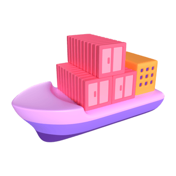 Cargo Ship 3D Illustration Icon png