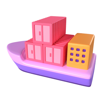 Cargo Ship 3D Illustration Icon png