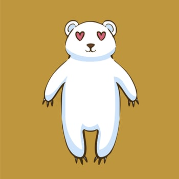 cute white bear animal illustration vector
