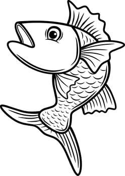 Fish icon in outline design isolated on white background vector