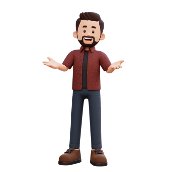 3d male character talking png