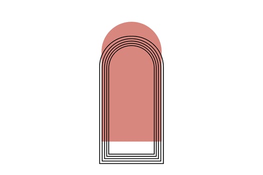 arch arc boho minimal backdrop background illustration vector