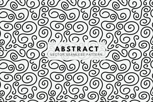 Swirly curly lines abstract seamless repeat vector pattern