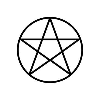 Pentagram outline vector icon