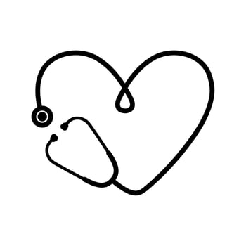 Medical stethoscope outline icon vector