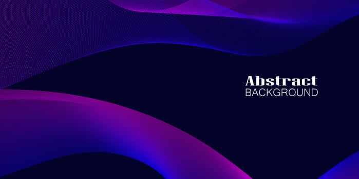 pink and purple glowing wavy line pattern on dark blue background with copy space. Modern technology futuristic neon color concept. Abstract wide banner design. vector