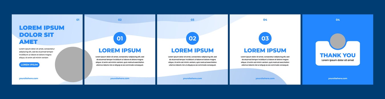 Carousel or microblog slide template for social media posts. social media template with light blue color theme vector
