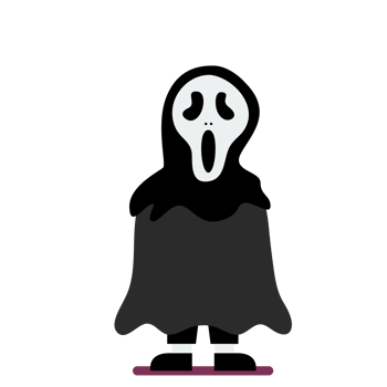 Boy dressed in scary ghost costume png