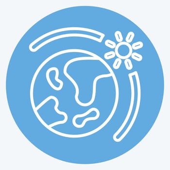Icon Earth Sun. related to Space symbol. blue eyes style. simple design editable. simple illustration vector