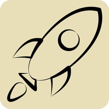 Icon Rocket. related to Space symbol. hand drawn style. simple design editable. simple illustration vector