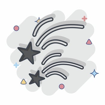 Icon Falling Star. related to Space symbol. comic style. simple design editable. simple illustration vector