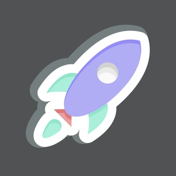 Sticker Rocket. related to Space symbol. simple design editable. simple illustration vector