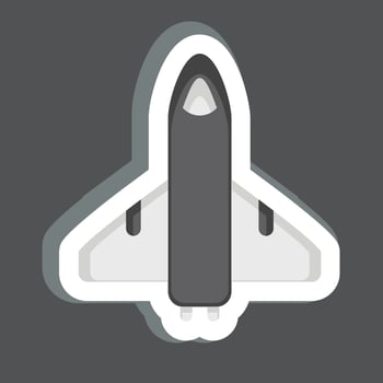 Sticker Space Shuttle. related to Space symbol. simple design editable. simple illustration vector