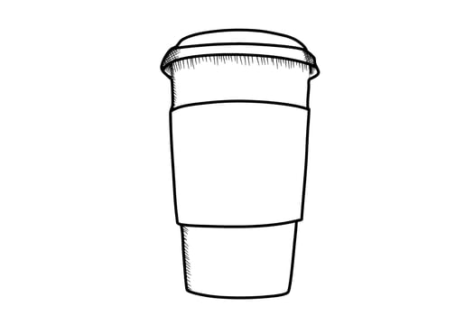 coffee cup line art bean drink illustration vector