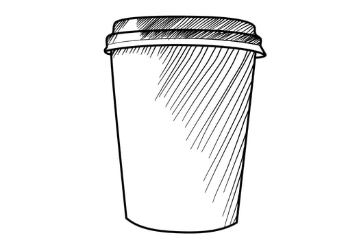 coffee cup line art bean drink illustration vector