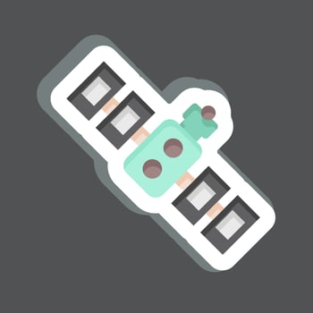 Sticker Satelite. related to Space symbol. simple design editable. simple illustration vector