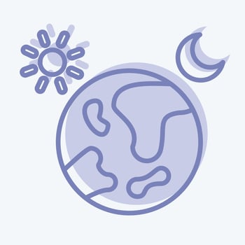 Icon Day And Night. related to Space symbol. two tone style. simple design editable. simple illustration vector