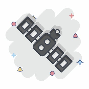 Icon Satelite. related to Space symbol. comic style. simple design editable. simple illustration vector