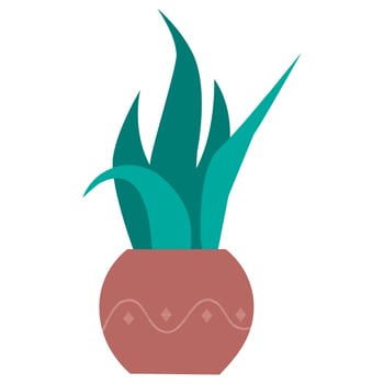 green potted indoor plant vector illustation