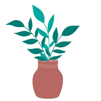 green potted indoor plant vector illustation