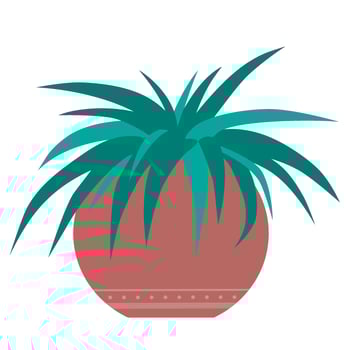 green potted indoor plant vector illustation