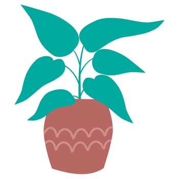 green potted indoor plant vector illustation