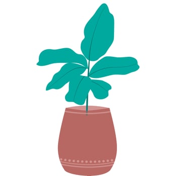 green potted indoor plant vector illustation