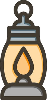 Gas Lamp Vector Thick Line Filled Colors Icon Design
