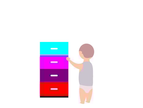 Baby cupboard flat design vector illustration