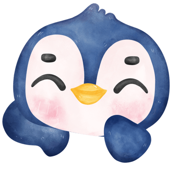Adorable watercolor baby penguin with a joyful expression, vibrant  nursery children illustration png