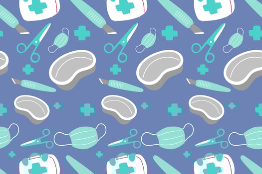 Cute Medical Seamless Pattern background for doctor, clinic or hospital vector