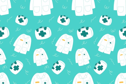 Cute Medical Seamless Pattern background for doctor, clinic or hospital vector