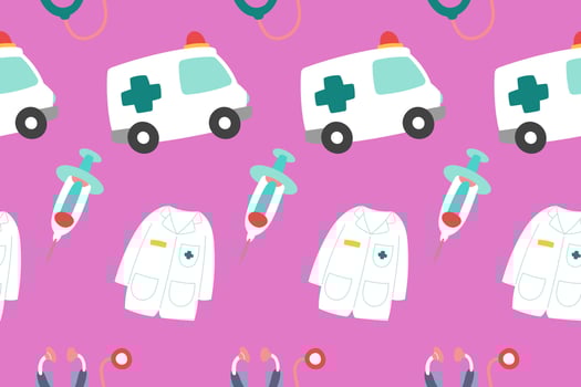 Cute Medical Seamless Pattern background for doctor, clinic or hospital vector