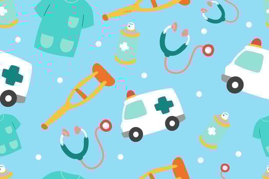 Cute Medical Seamless Pattern background for doctor, clinic or hospital vector