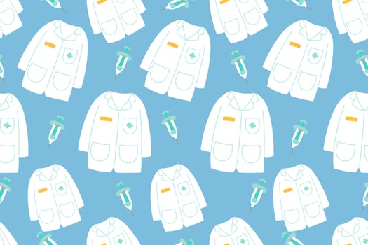 Cute Medical Seamless Pattern background for doctor, clinic or hospital vector