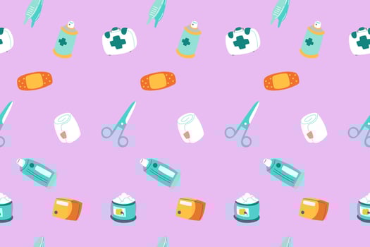 Cute Medical Seamless Pattern background for doctor, clinic or hospital vector