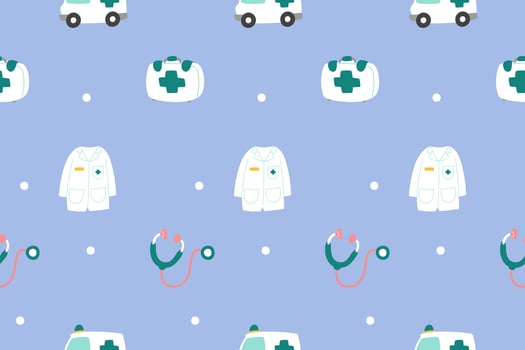 Cute Medical Seamless Pattern background for doctor, clinic or hospital vector