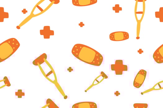 Cute Medical Seamless Pattern background for doctor, clinic or hospital vector