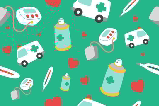 Cute Medical Seamless Pattern background for doctor, clinic or hospital vector